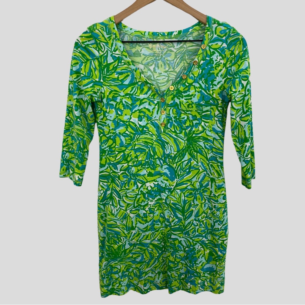 Lilly Pulitzer Green Pima Cotton Parrot Palmetto Dress
